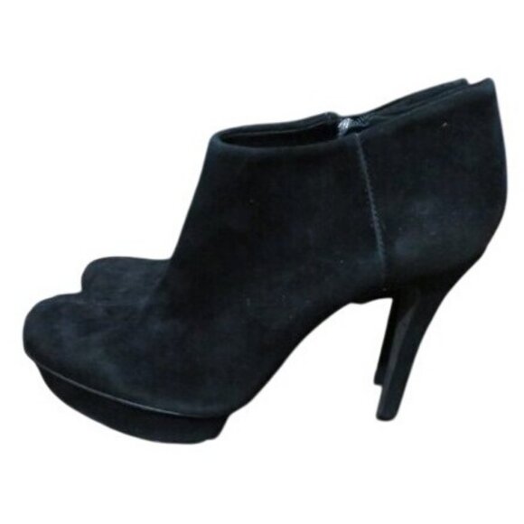 Tory Burch Cidnay Black Suede Leather Platform Ankle Booties Boots size 8.5 - Picture 1 of 12
